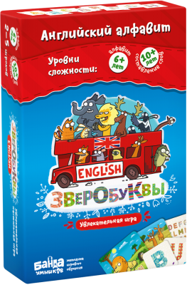 Настольная игра Банда Умников Зверобуквы English