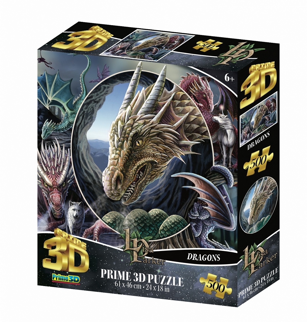 Пазл Prime 3D Коллаж Драконы, 500 деталей