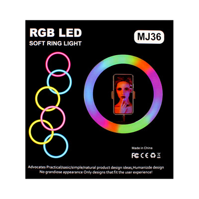 Селфи лампа кольцевая RGB MJ36 без штатива