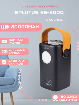 Внешний аккумулятор Eplutus EB-800Q 80000mAh, черный
