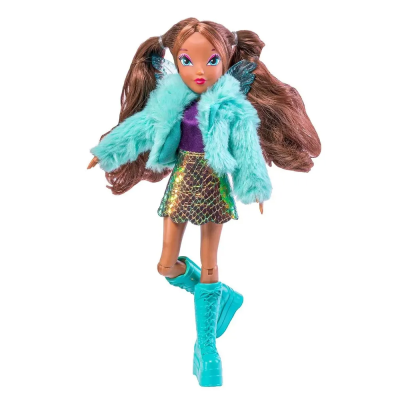 Шарнирная кукла Winx Club "Fashion" Лейла с крыльями и аксессуарами (6 шт.),  24 см, 1/12
