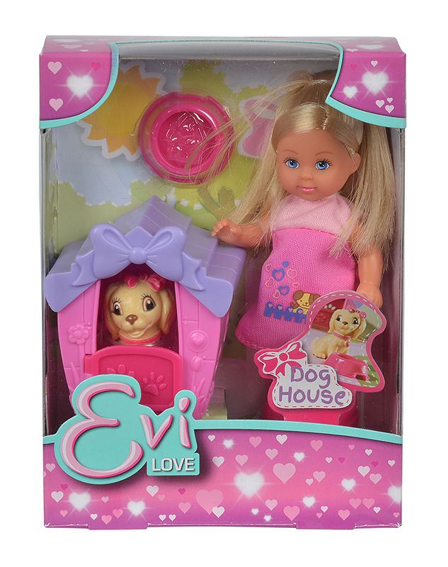 Кукла Evi с собачкой в домике, 12 см