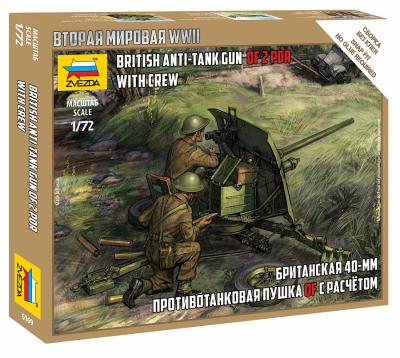Сборная модель Звезда Британская 40-мм противотанковая пушка QF с расчетом