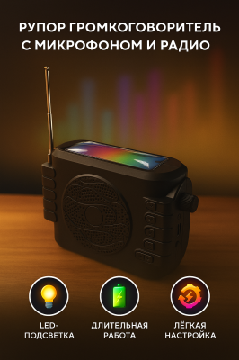 Рупор Громкоговоритель с микрофоном с радио 301K