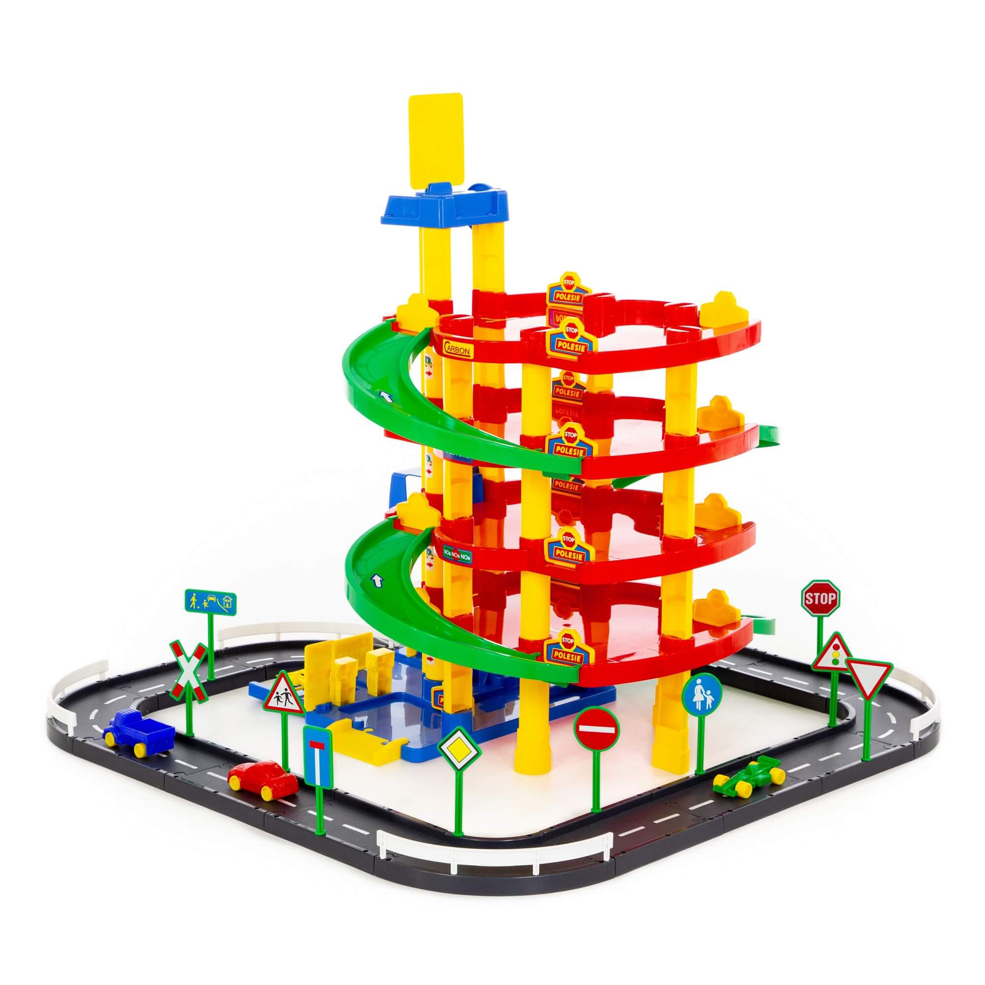 Игрушка Полесье Паркинг 5-уровневый с дорогой и автомобилями