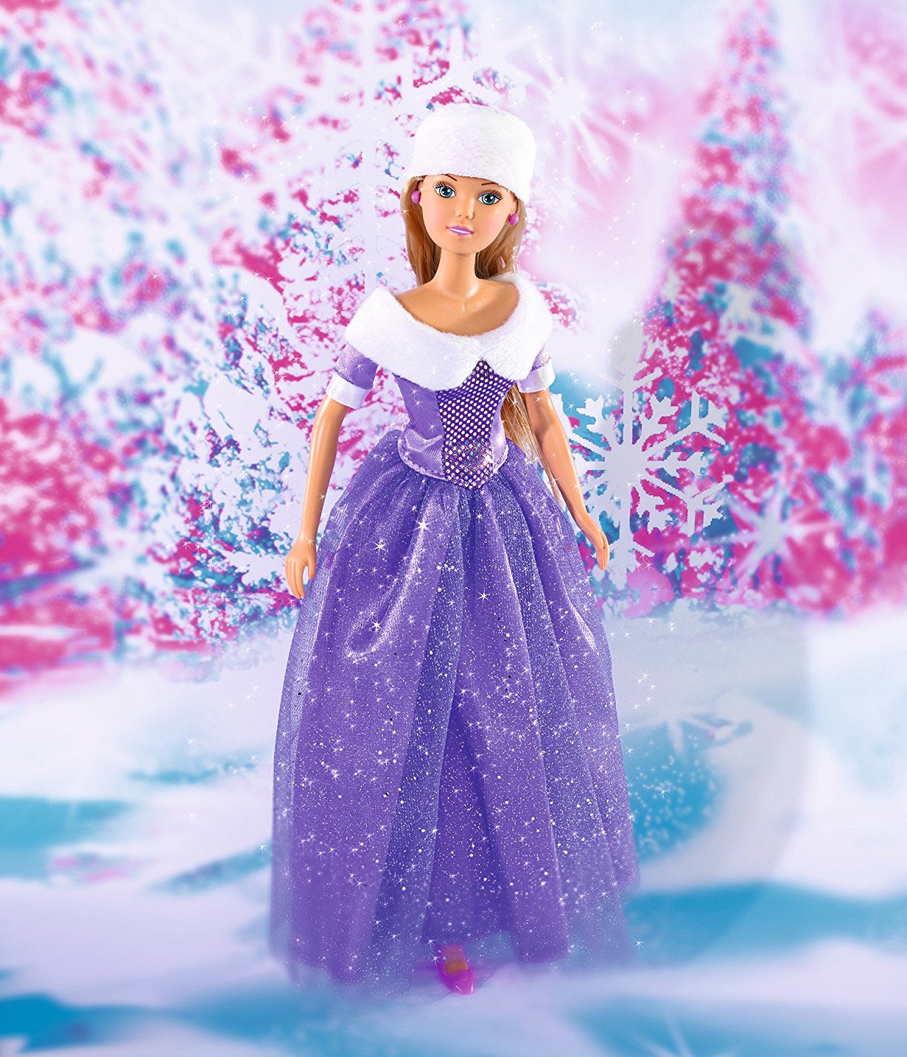 Кукла Штеффи в блестящем зимнем наряде