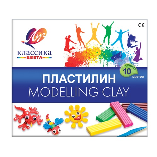 Пластилин Луч Классика 10 цветов 200 г, стек zal