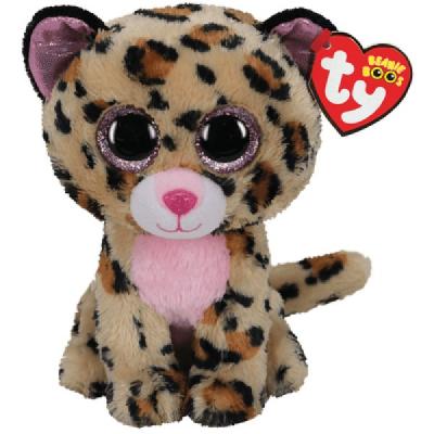 Мягкая игрушка TY Лэйси леопард корчнево-розовый, 25 см