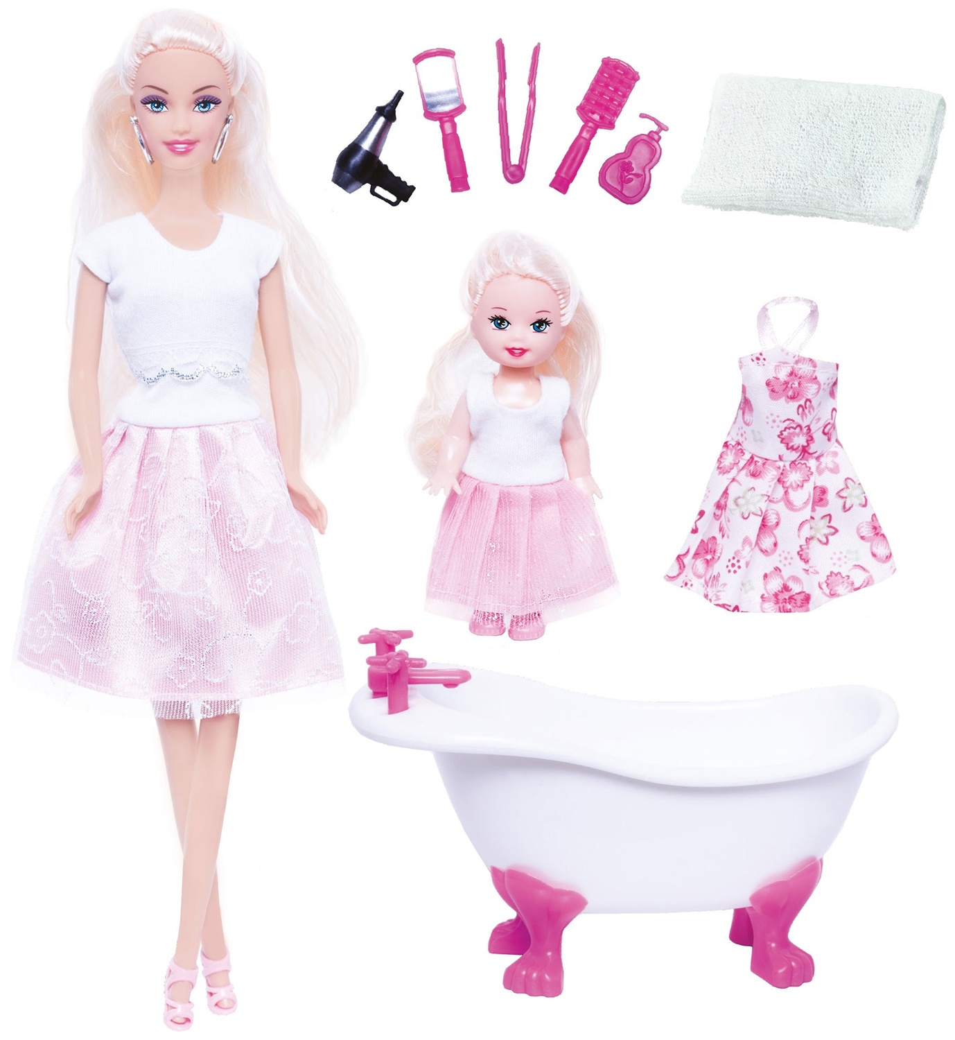 Набор ToysLab Кукла Ася Веселое купание, с мини куклой