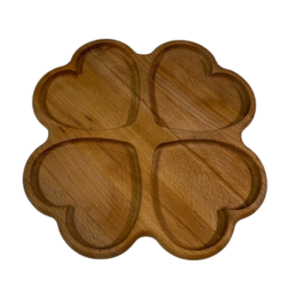 Менажница деревянная бук Четыре сердца 29 см