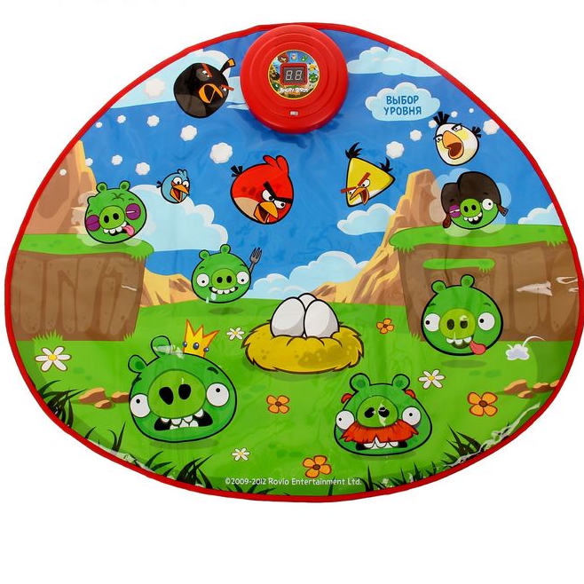 Уценка! Мятая коробка Музыкальный коврик-игра Angry Birds классика, 83х67см З