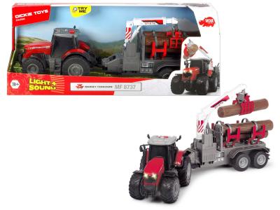 Машинка Dickie Toys Трактор с прицепом Massey Ferguson 8737 фрикционный 42 см