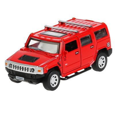 Машина металлическая инерционная Технопарк Hummer H2, 12 см, красная, двери открываются