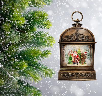 Фонарь LED AZ2023-128 с новогодней композицией музыкальный