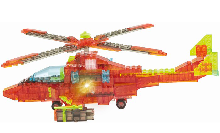 Светящийся конструктор Crystaland Военный вертолет 222 детали