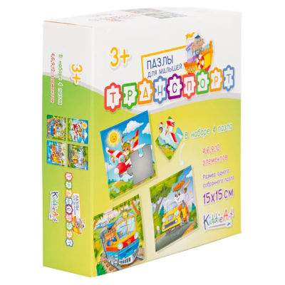 Пазл KiddieArt Транспорт 4в1 31 деталь, C22018