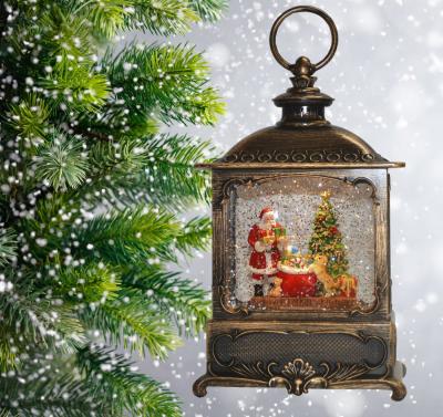 Фонарь LED AZ2024-460 с новогодней композицией музыкальный WDL-24008A