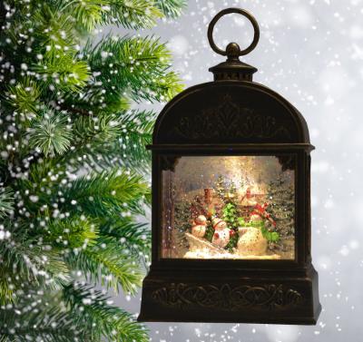 Фонарь LED AZ2024-463 с новогодней композицией музыкальный YJ-2368B