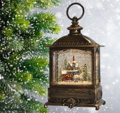 Фонарь LED AZ2024-461 с новогодней композицией музыкальный WDL-24008D