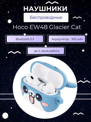 Наушники детские с чехлом Hoco EW48 Glacier Cat