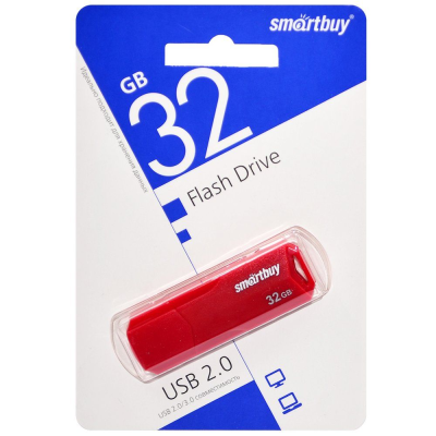 USB-накопитель SmartBuy Clue series USB 2.0 32 ГБ, красный