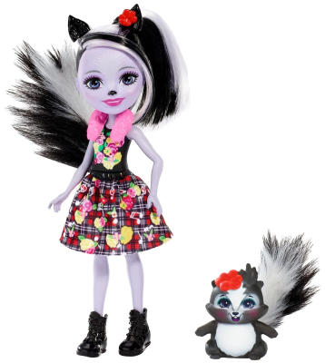 Набор Mattel Enchantimals Кукла Седж Скунсиарт с питомцем Кейпер, FXM72