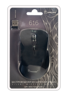 Мышь беспроводная бесшумная Smartbuy 616AG черная (SBM616AGK) Мышь беспроводная бесшумная Smartbuy 616AG черная (SBM616AGK)