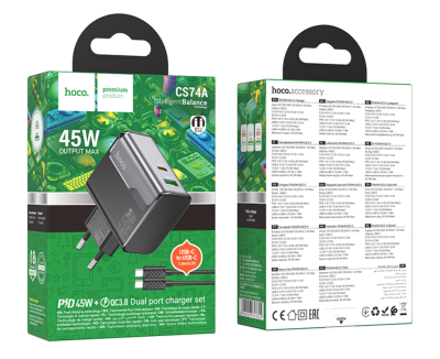 Блок для телефона PD45W CS74A с кабелем Type C