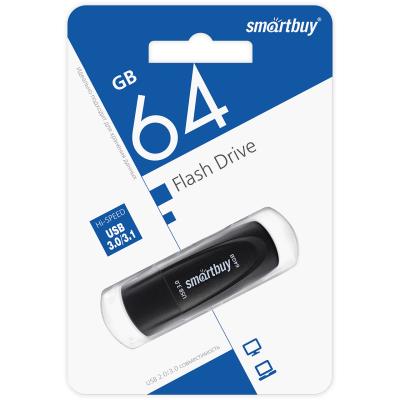 USB-накопитель SmartBuy Scout series 64 GB USB 3.0, черный