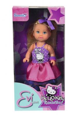 Кукла Simba Еви Hello Kitty рок стиль в фиолетовом, 12 см