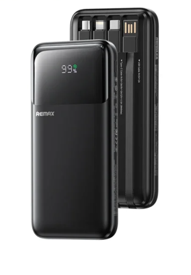 Внешний аккумулятор с проводами Remax 10000 FCP-1 черный 22,5W