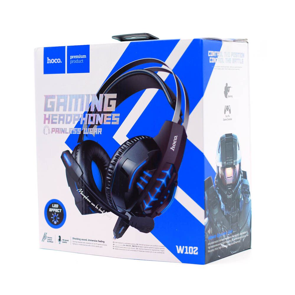 Наушники W102 Gaming headphones проводные HOCO черно-синие