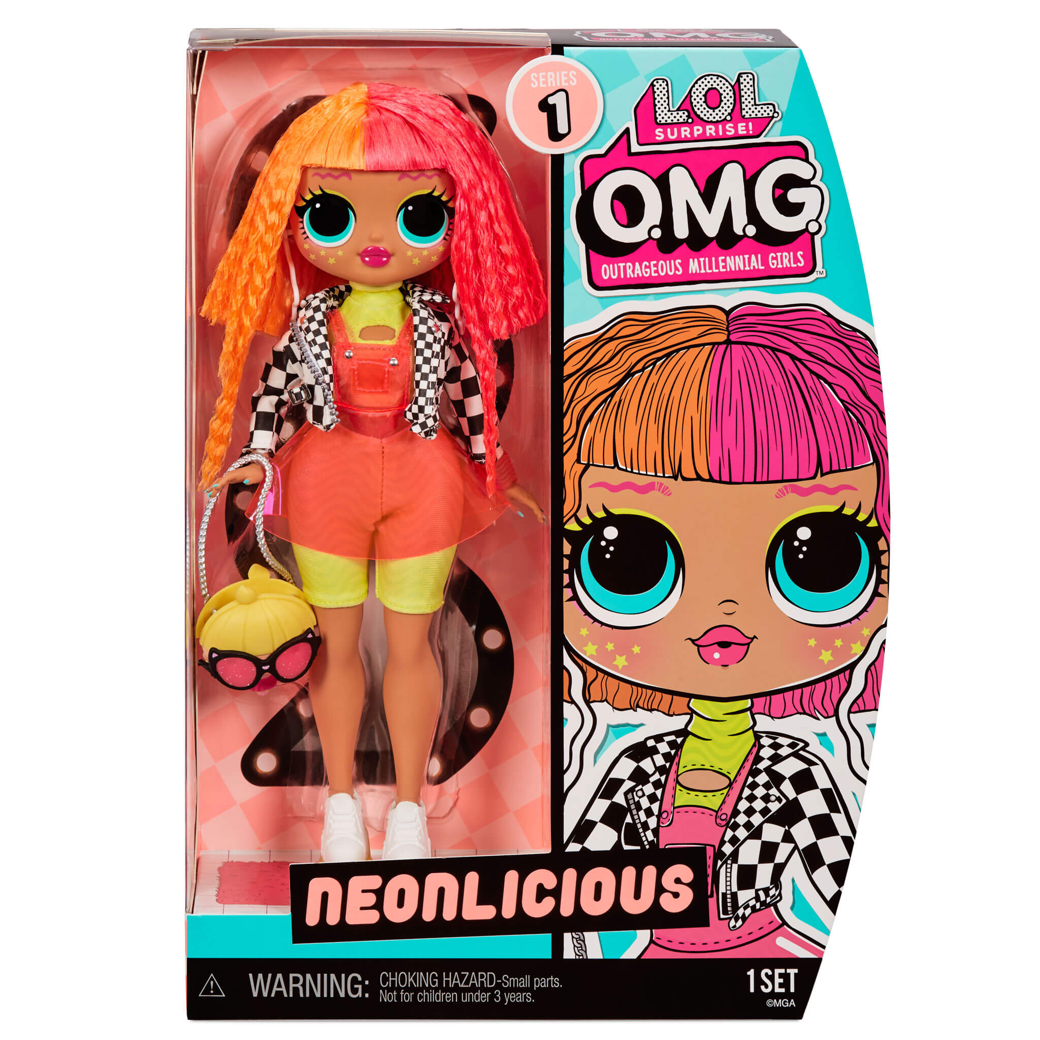 Кукла L.O.L. Surprise! LOL OMG Fashion Doll Series 1 Remake NEONLICIOUS - Кукла ЛОЛ ОМГ Серия 1 Ремейк Неонлишес c 20 сюрпризами