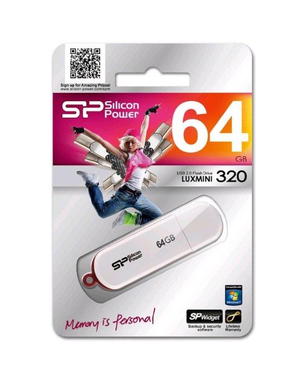 USB накопитель 64 GB Silicon Power Luximini 320 White