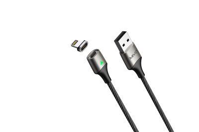 Магнитный кабель для зарядки Mivo MX-90L USB-Lightning 1 м, черный