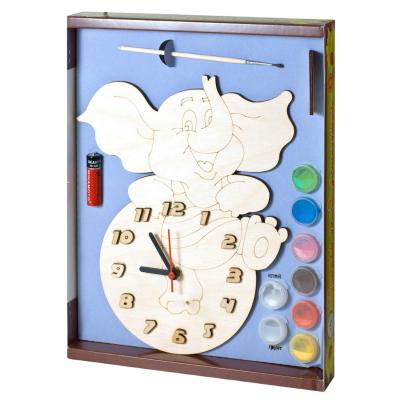 Набор для творчества Нескучные игры Часы с циферблатом Слоник с красками