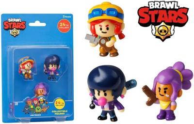 Коллекционная фигурка Brawl Stars,в блистере, Джесси, Биби и Шелли, 1/24 Коллекционная фигурка Brawl Stars,в блистере, Джесси, Биби и Шелли, 1/24