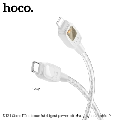 Кабель Type-C на Lightning Hoco U124 серый