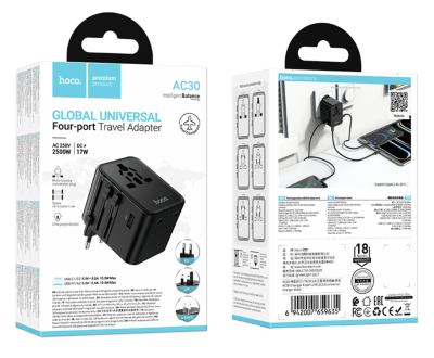 Адаптер в розетку для путешествий AC30*