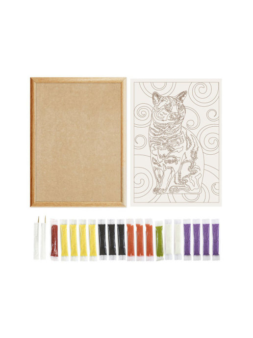 Набор для творчества Развивашки Фреска из цветного песка Полосатый кот