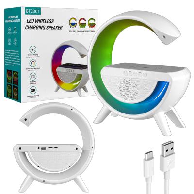 Портативная акустика RGB с беспроводной зарядкой BT-2301, белый*
