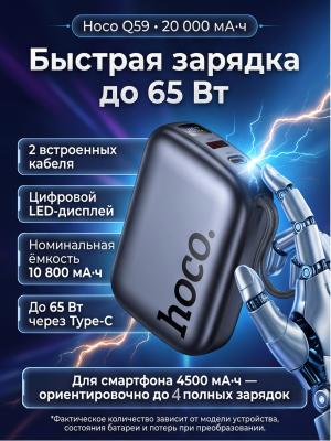 Пауэрбанк ССС Hoco Q59 20000 мАч 65 Вт с кабелями