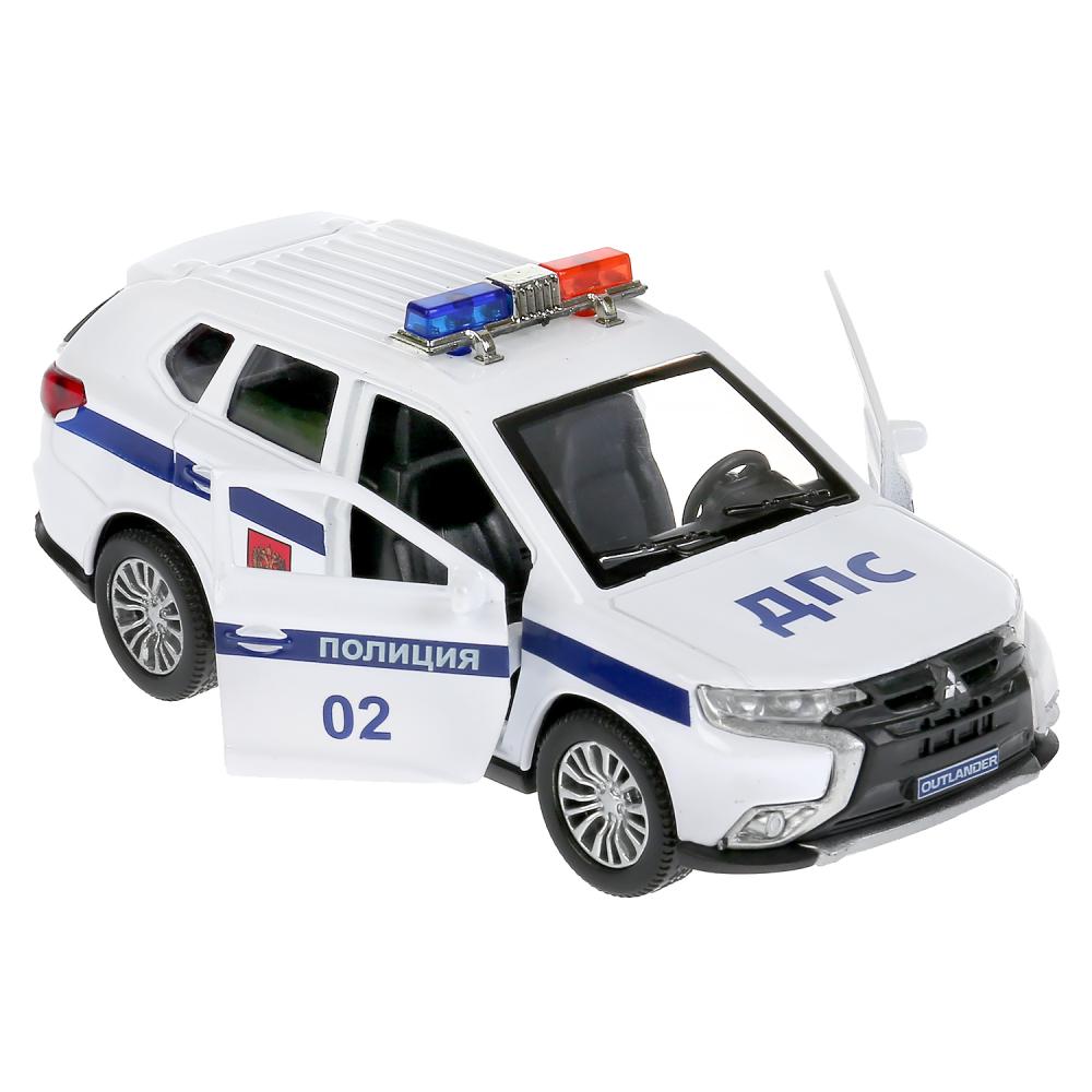 Машина металлическая Технопарк Mitsubishi Outlander Полиция 12 см, открываются двери, инерция, белая