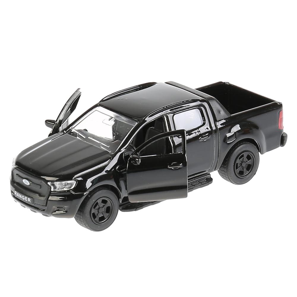 Машина металлическая инерционная Технопарк Ford Ranger пикап, черный, 12 см, открываются двери