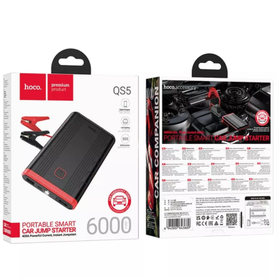 Пусковое устройство для авто + АКБ QS5 6000mAh/400A Hoco черный