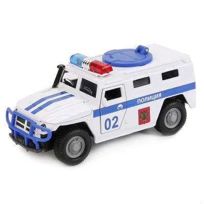 Машинка металлическая инерционная Технопарк Газ Тигр Полиция, свет-звук, 1:43
