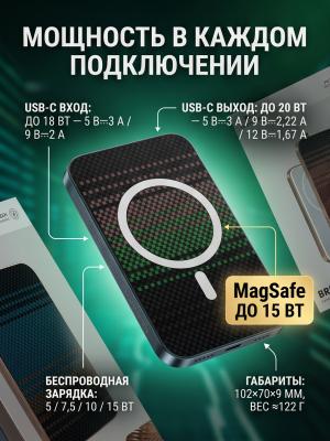 Кевларовый аккумулятор KEEPHONE BRENDY 5000 Magsafe черно-зеленая