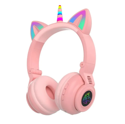 Наушники STN STN-27 RGB, Bluetooth 5.0, полноразмерные, RGB-подсветка, розовый