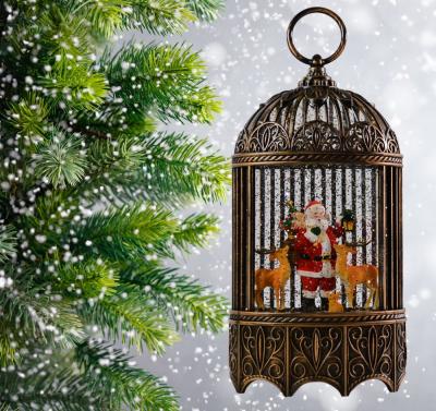 Фонарь LED AZ2022-124 с новогодней композицией музыкальный