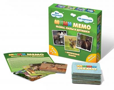 Настольная игра Нескучные игры Ми-Ми-Мемо, Дикие животные, 30 карточек